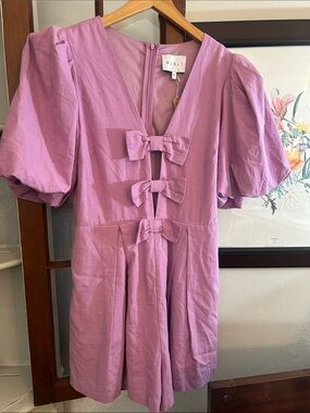 Mable Lilac Bow Front Bow Romper